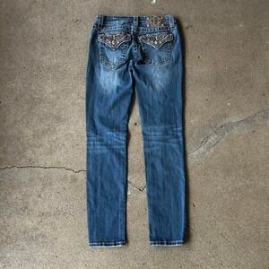 Y2K Miss me grunge mid rise easy skinny denim jeans pants Size 26"